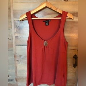 Willi Smith Rust Tank Top with Embellishment